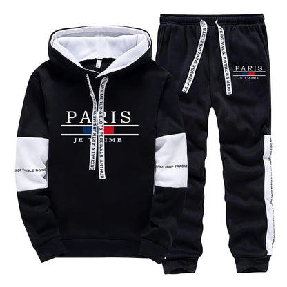 Hot Sale Men's Tracksuit Hooded Long Sleeves Casual Single Piece Sports Sweatshirts And Daily Sweatpants Comfort Outdoor Jogging.