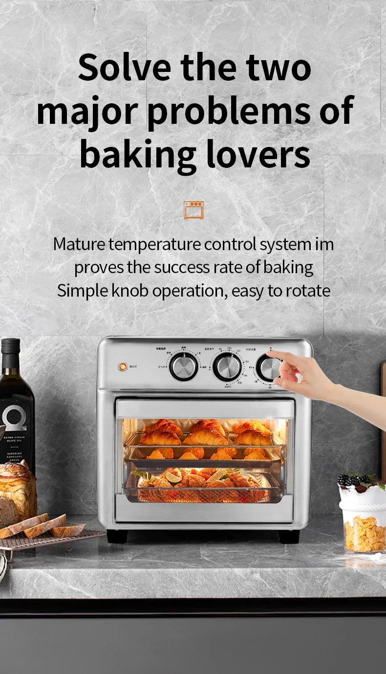 Smart air fryer oven 26L 13L Large Capacity Electric Air Fryers Visible Window Household Kitchen Deep Fryer without Oil EU 220V.