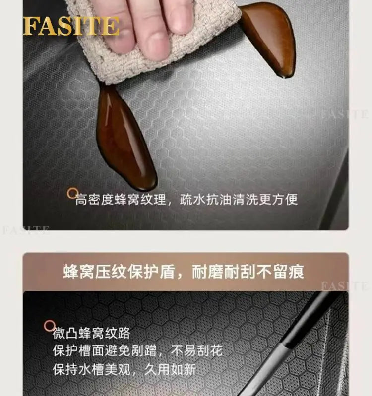 Whale Flying Rain Ultra Thick Kitchen Honeycomb Sink Stainless Steel Single Slot