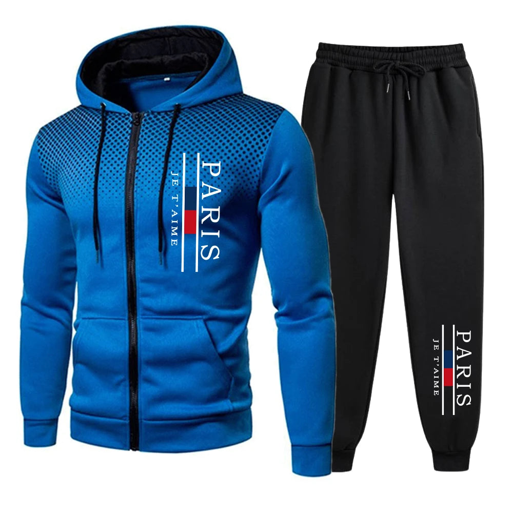 Hot Sales Men's Tracksuit Jogging Zip Up Hoodies Daily Quality Sweatshirts Men Long Sleeve Sports Coat Casual Sweatpants Fashion
