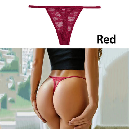 Lace Thong Sexy Panties G-string Low Waist Transparent Underwear Female Underpants Solid Intimates Lingerie Tangas Mujer M-XL.