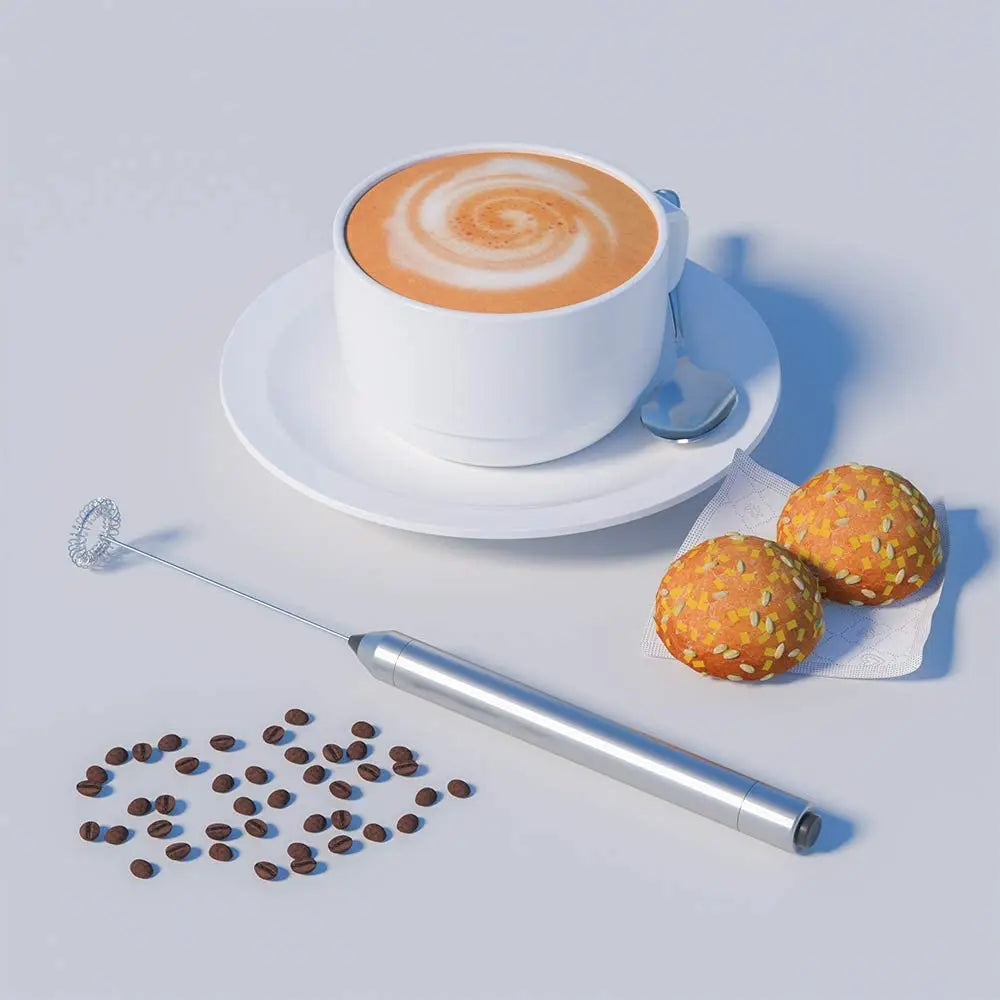 Milk Frother Handheld Battery Operated Mini Mixer Electric Foam Maker for Coffee Stainless Steel Milk Foamer for Coffee.