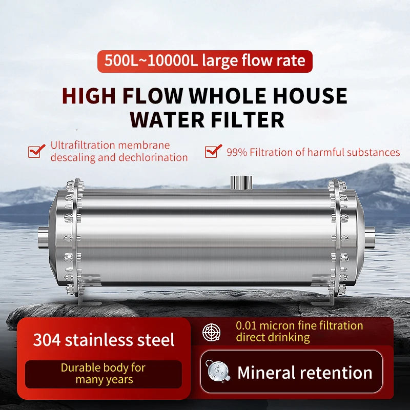 DIVEDEER Under-sink Water Purifier Central Whole-house High-flow Yellow Mud Water Tap Water Pipeline Filter Water Purifier.