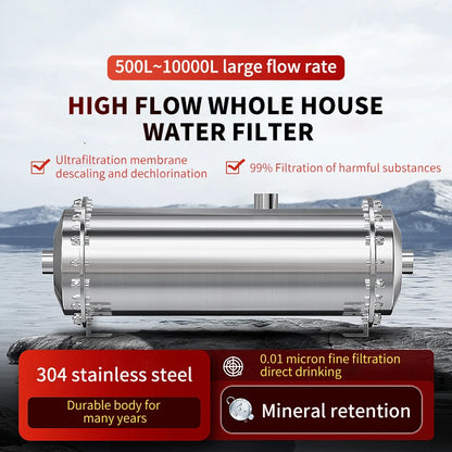 DIVEDEER Under-sink Water Purifier Central Whole-house High-flow Yellow Mud Water Tap Water Pipeline Filter Water Purifier.