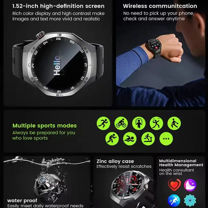 2025New GUHUAVMI GT5 Pro Smart Watch Men HD AMOLED Screen GPS Motion trajectory HeartRate Bluetooth Call 1.52" SmartWatch IP68.