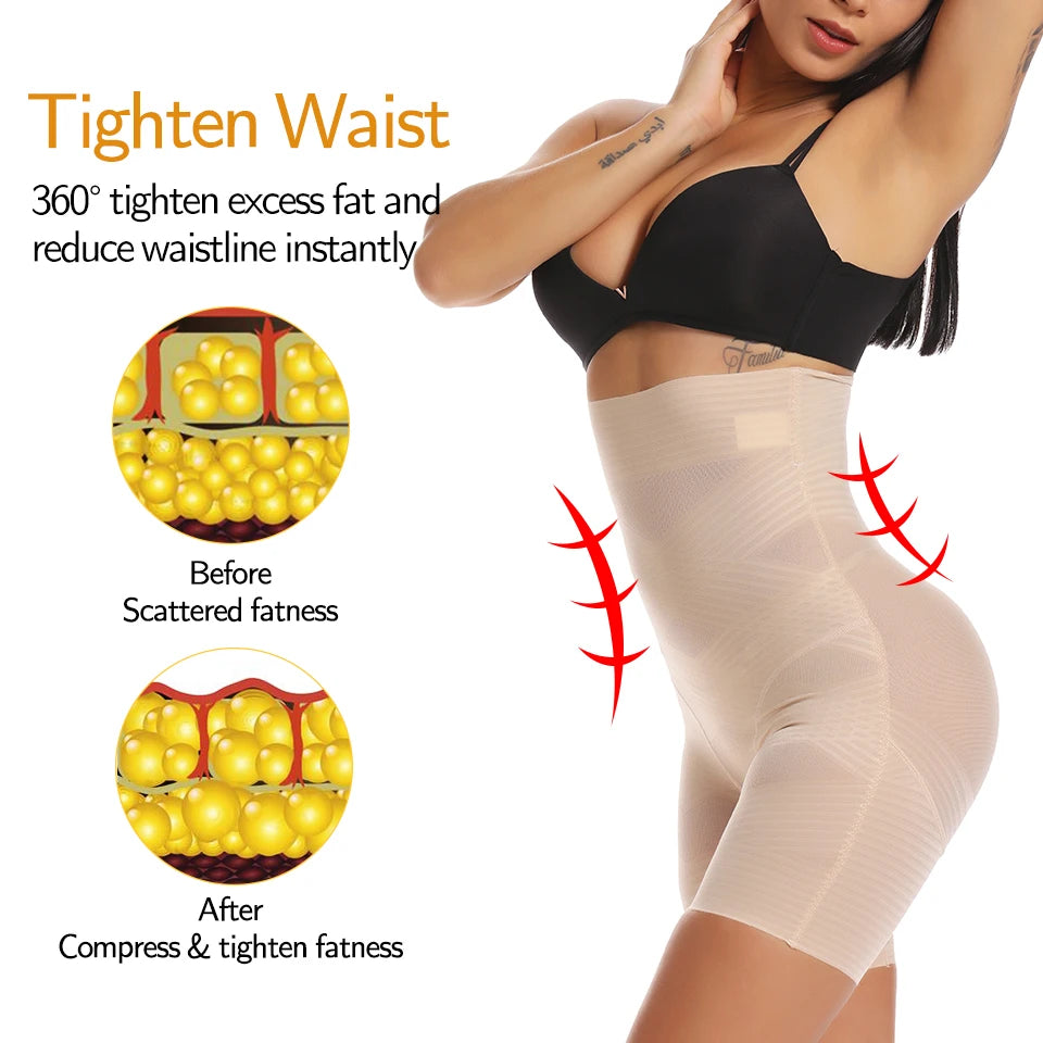 Women Body Shaper High Waisted Trainer Tummy Control Panties Butt Lifter Slimming Underwear Waist Cincher Shapewear Shorts.