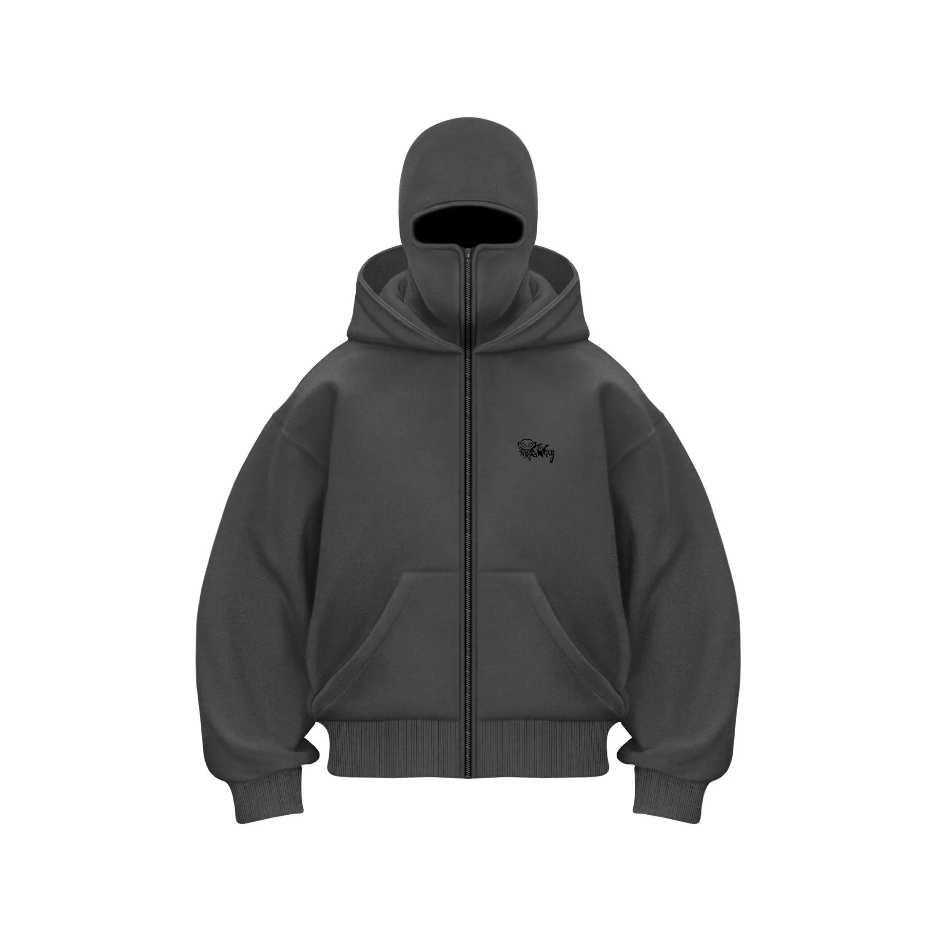Men's Balaclava Zip Hoodie Winter Warm Casual Sweatshirt With Hooded Face Mask Zipper Design Sports Jacket Outdoor Activities.