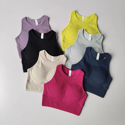 Women's Push-Up Sport Bra Breathable Yoga Gym Crop Top Fitness Brassiere Underwear Gym Wear Sports Bra.