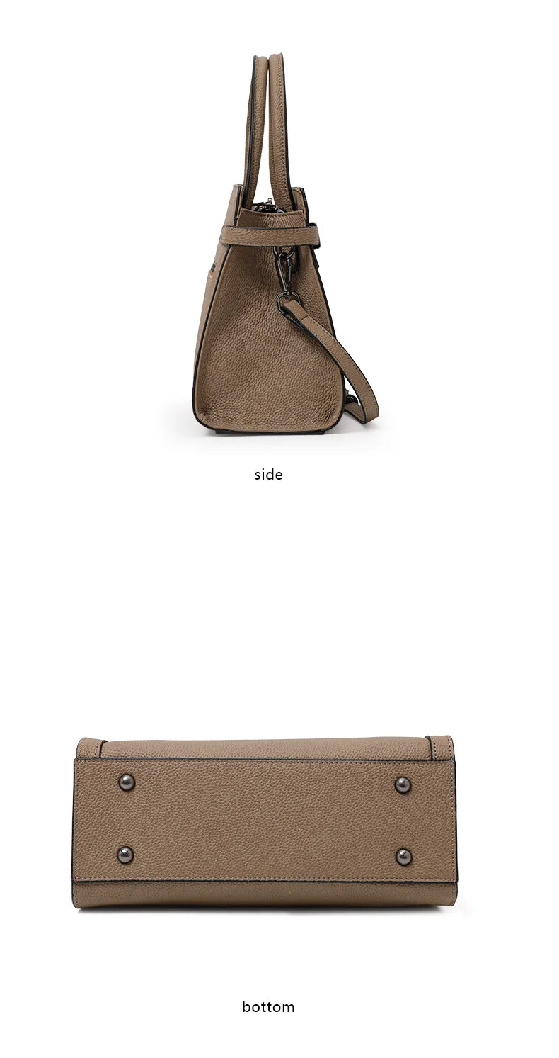 Genuine leather women's bag original first layer cowhide women's hand shoulder simple tote bag occupation.