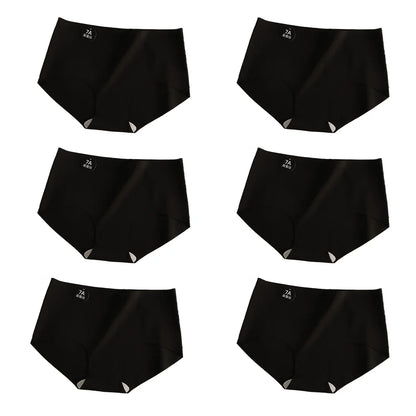 6pcs Seamless Mulberry Silk Panties Women's Ultra-thin Underwear Sexy High-elastic Soft Breathable Female Daily Panties.