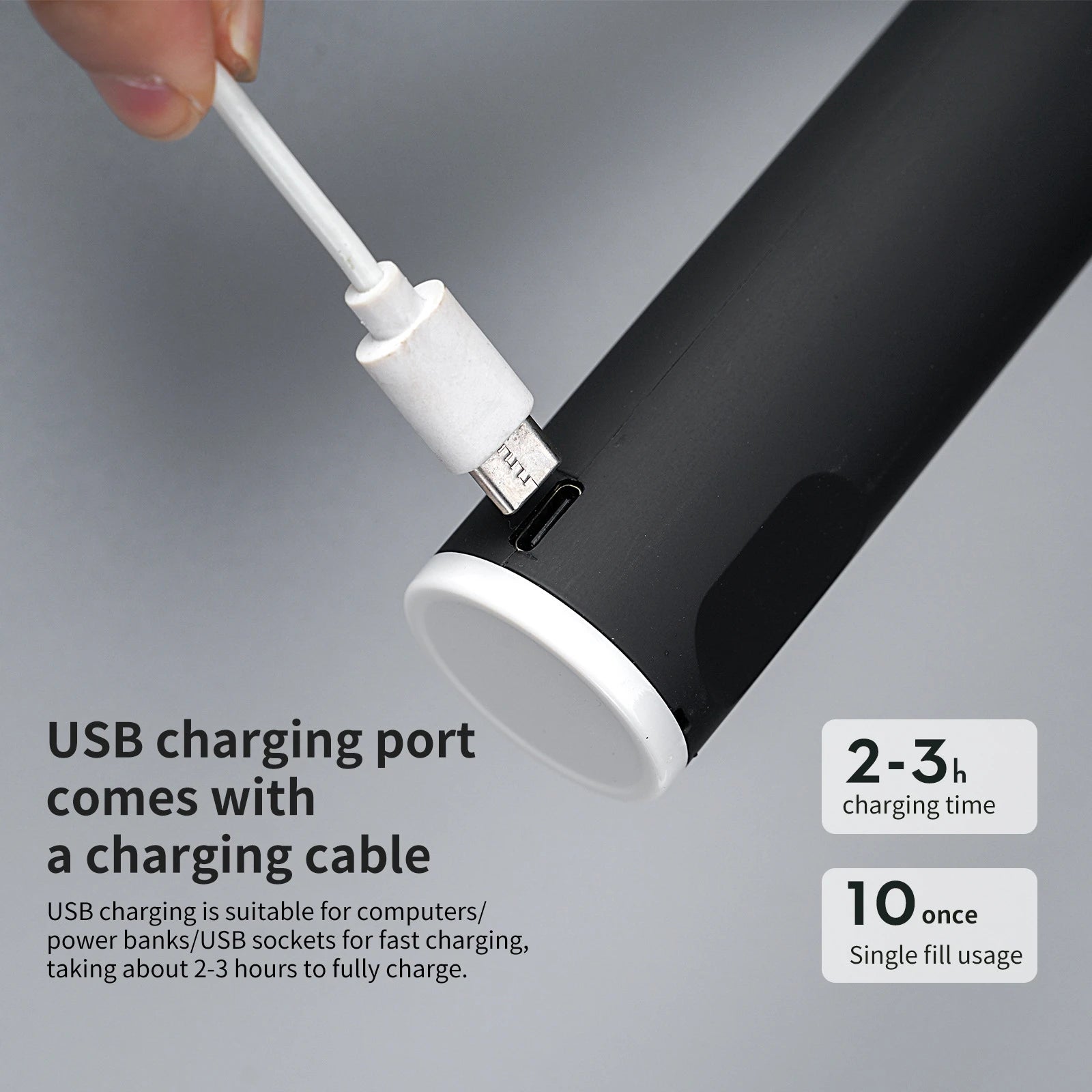 Powerful Milk Frother Wand Mini Handheld Milk Frother Whisk Rechargeable Drink Mixer for Coffee Lattes.