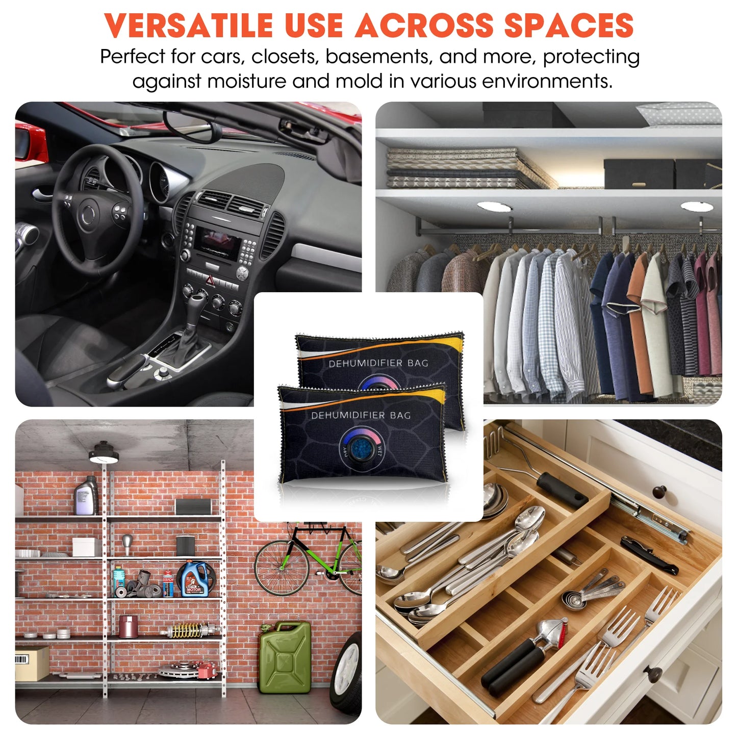 Car Dehumidifier Dehumidifier Bag Desiccant Desiccant Pack Reusable Silicone Moisture Absorbent Pack Household Car Multifunction.