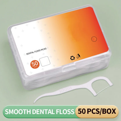 500/250/50PCS - Smooth Floss Rod - Cleaning interdental gaps and oral care.