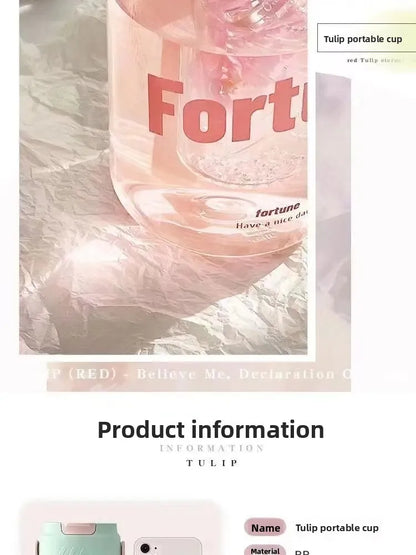 High Aesthetic Large Capacity Portable Sports Straw Cup for Girls Summer New Tea Separator Student Cup Water Bottle Gift.