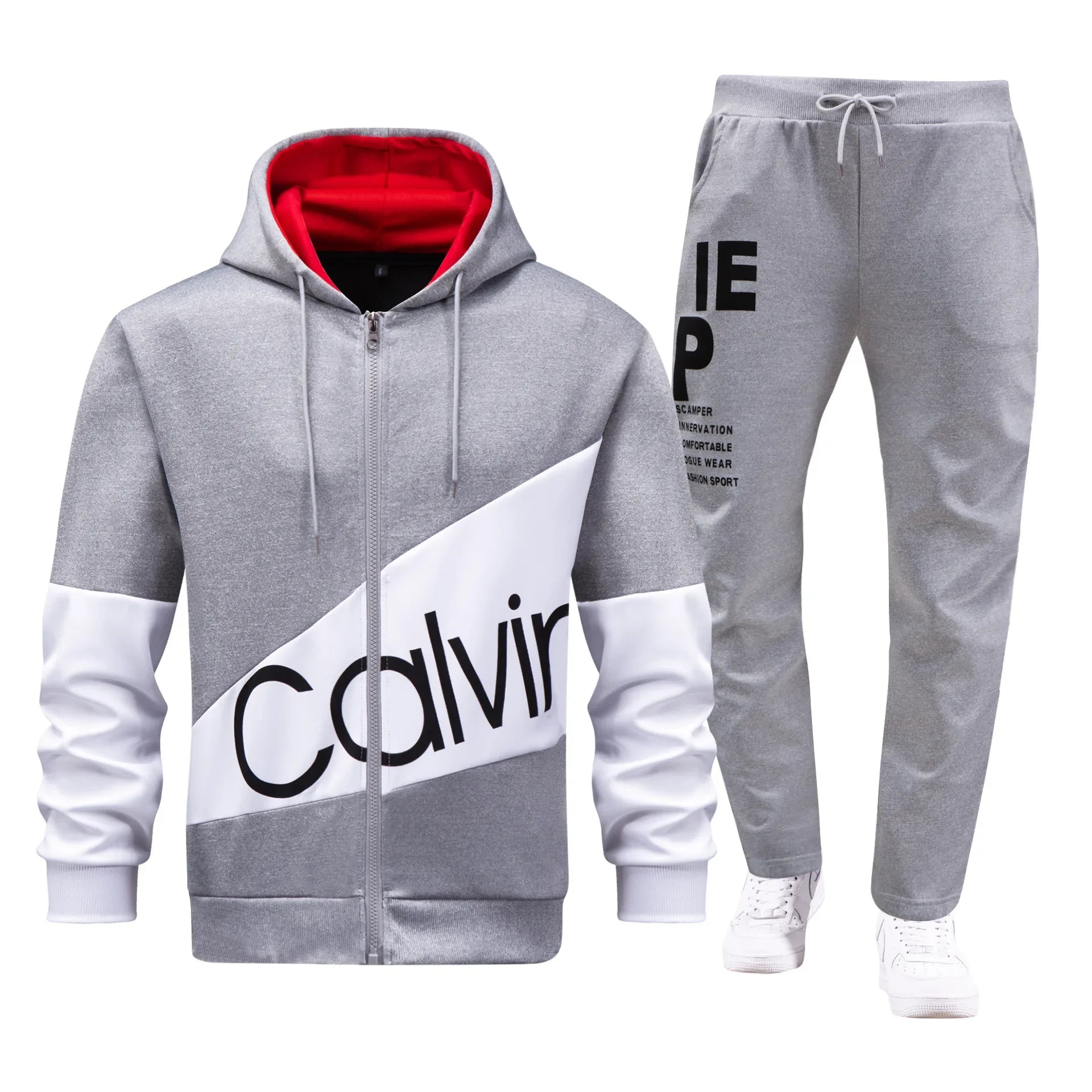 Herren-Sportbekleidung, Kapuzen-Cardigan-Set, europäische Größe, schmale Passform, Freizeitkleidung, koreanischer Stil, Sportanzug, bequem, atmungsaktiv.