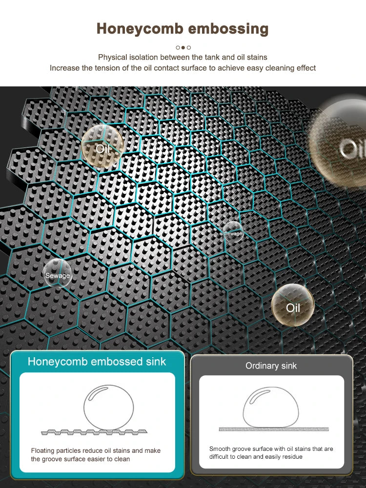 Stainless Steel Waterfall Kitchen Sink New Embossed Extra Large Single Slot Modern Digital Display Dishwashing Basin