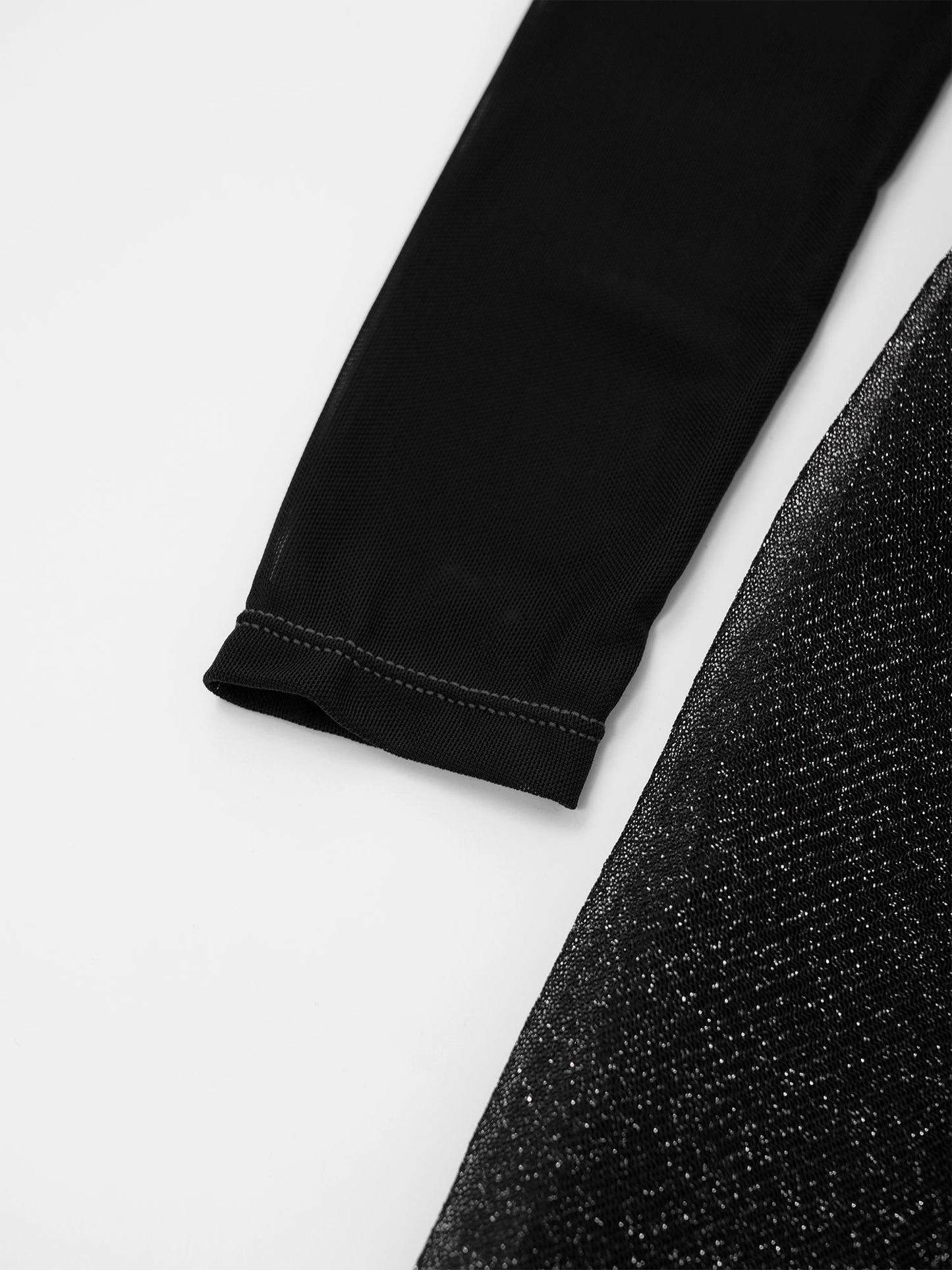 Kinder Mädchen Eiskunstlauf Kostüm Ballett lyrische Tanz gymnastik Trikot Kleid Langarm glänzend Mesh Performance Dance wear.