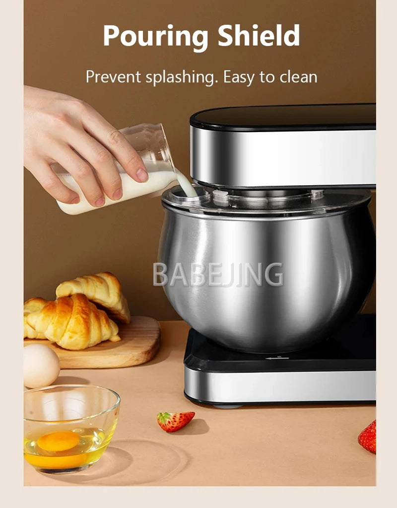 BABEJING New Hot Selling 1200w Kitchen Mixer, Electric Stainless Steel Filling Mixer, Kneading Machine.