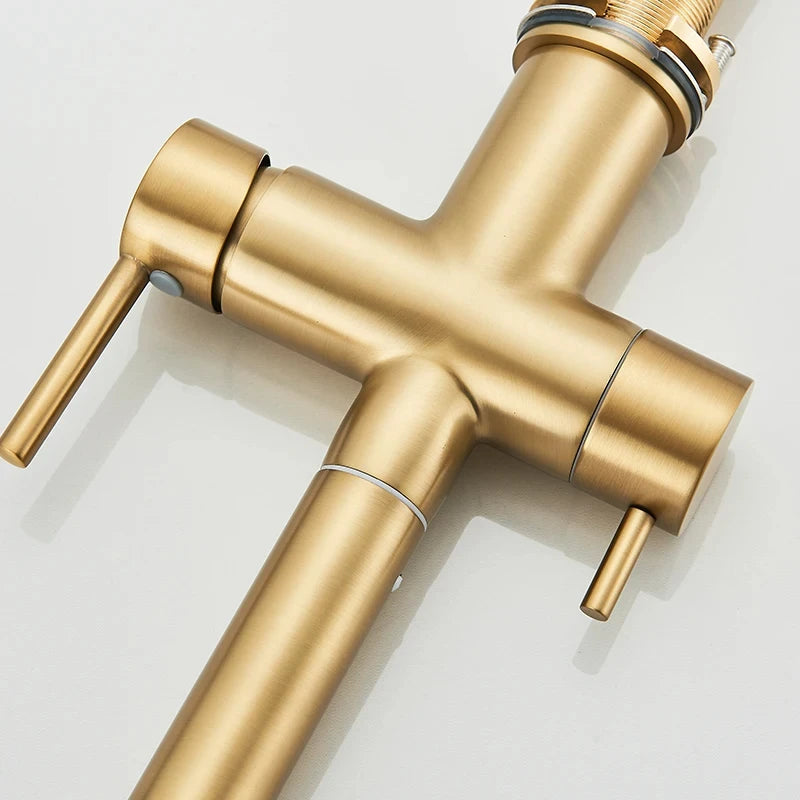 Pulling Filter Kitchen Faucet Hot & Cold Water Mixer Dual Mode Filtration Purification Kitchen Sinks 360 Rotation