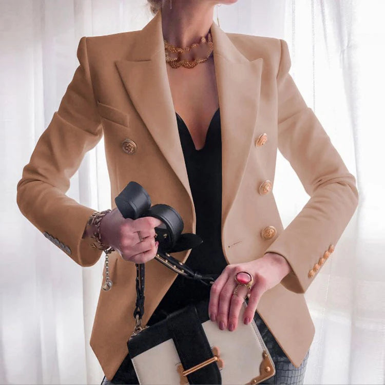 Casual Drehen Unten Kragen Langarm Anzug Oberbekleidung Büro Dame Frühling Herbst Mode Elegante Solide Blazer Mäntel Für Frauen 2023