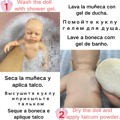 Mini 13 Inch Full Solid Silicone Bettie Reborn Baby Doll Washable Body Girl Adorable Silicone Doll Birthday Christmas Gift.