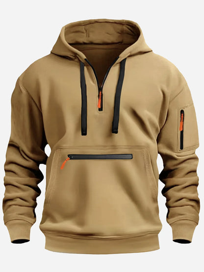 Mens Streetwear Military Sweatshirt Fleece Winter Zipper Pullover Fashion Men's Solid Color Loose Lamb Thick Jacket Men Clothing.