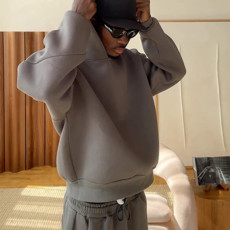 High Street Gothic Einfarbig Sweatshirt Anzug Punk Harajuku Vintage Hip Hop Rock Tasche Casual Streetwear Y2K männer Jogginghose