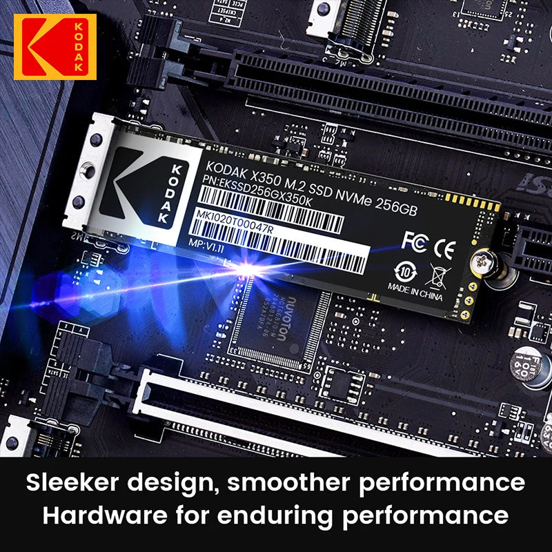KODAK M.2 NVME SSD Gen3X4 PCIE3.0 M2 2280 Internal Solid State Hard Drive Read Speed Up to 2500MB/s for Gaming Laptop Desktop.