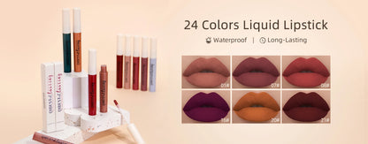 QIBEST 2pcs Lipstick Lipliner Pen Set Matte Nude Lip Liner Pencil Waterproof Long Lasting Lipstick Pen Contour Makeup For Women.