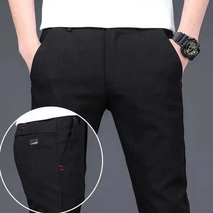 Male Suit Trousers Check Cooling Ice Silk Plaid Straight Up Clothes Offer Slacks Designer Men's Summer Pants Fabric 2025 Classic