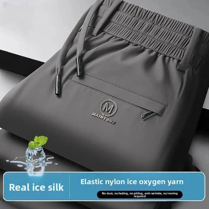 Lässige Herrenhose mit geradem Bein, verschleißfeste Arbeitskleidung für Büro und den täglichen Gebrauch, elastische Taille, lange Sport- und Freizeithose.