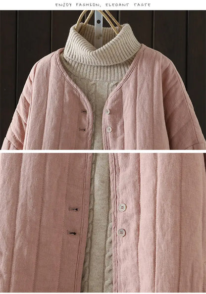 2023 Retro Kunst Winter kurze Jacke Frauen einfarbig personal isierte vielseitige lose lässige Baumwoll mantel geste ppte Tops z4260