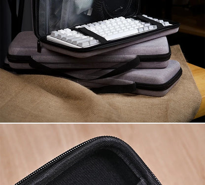Dustproof Water-Resistant Mechanical Keyboard Case Storage Bag - EVA Hard Shell Fits 61/68/75%/TKL/98%/Full-Size Keyboards.