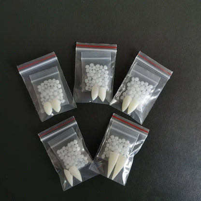 5Pairs Halloween Vampir Zähne Fangs Zahnersatz Prop Party Kostüm DIY Cosplay Requisiten Dekor Falsche Zähne Harz Fangs Mit Solide kleber.