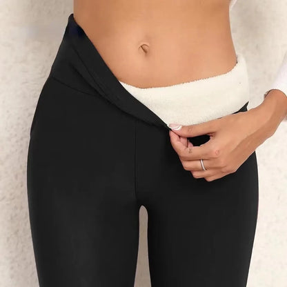 Ultra dicke Imitation Lamm Kaschmir künstliche Samt Leggings, Winter Plüsch verdickte hoch taillierte lange Hosen, warme Hosen