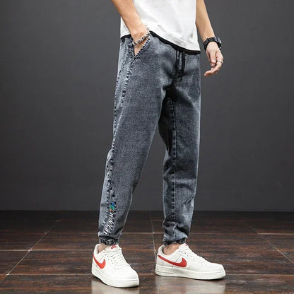 Spring Summer Jeans Men Fashion Tapered Harem Denim Pants Casual Jogger Baggy Jean Trousers Male Plus Size 5XL Streetwear.
