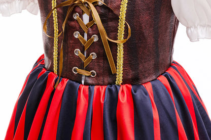 Halloween Mädchen Piraten Kleid Cosplay Karneval Party Piraten Rollenspiel Anzug Mit Kopftuch Kinder Bühne Leistung Kleidung