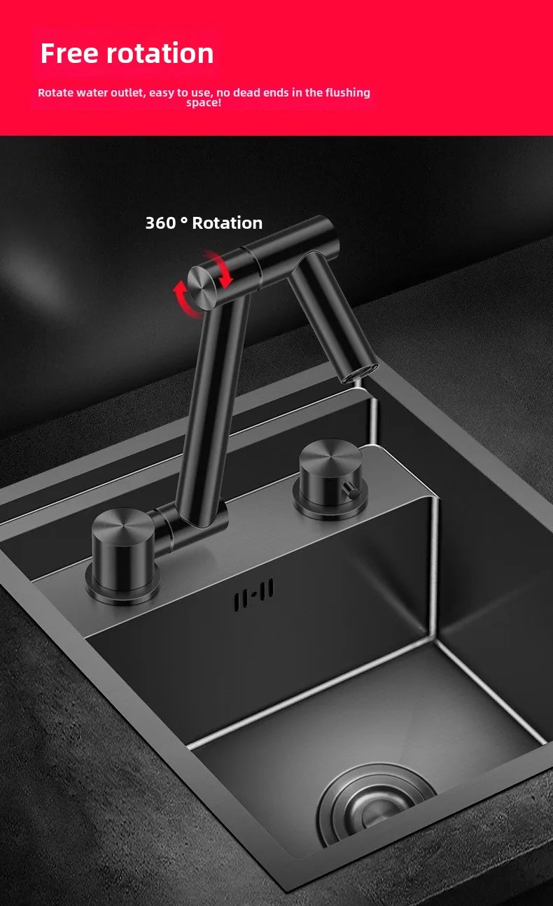 304 Stainless Steel Bar Sink Small Kitchen Sink Hidden Cup Washer Single Slot With Lid Balcony Garden ﻿