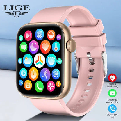 LIGE Smart Watch For Women Full Touch Screen Bluetooth Call Waterproof Watches Sport Fitness Tracker Smartwatch Lady Reloj Mujer.
