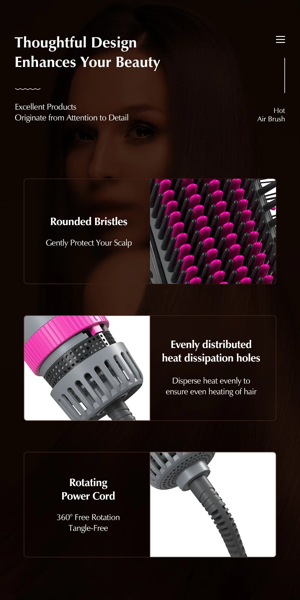 Kinseibeauty  Hair dryer Functional 5 In 1 professional hot air comb straight hair curling equipment salon.