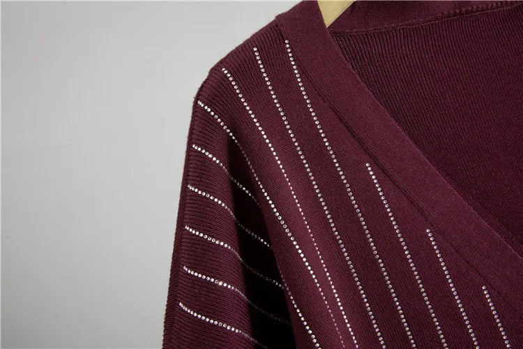 Women Knit 2 Piece Set Cardigan Set Sweater Muslim Short Sleeve Long DressEnsemble Knitwear Suit Modest Autumn Winter Outfits.