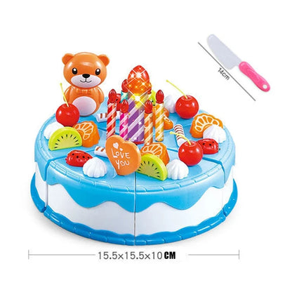 Kitchen Coffee Pretend Play Tea Set Children Toy Food Cake Model Girl Simulation Utensils Cut Kids Play House Birthday Cake Toys.