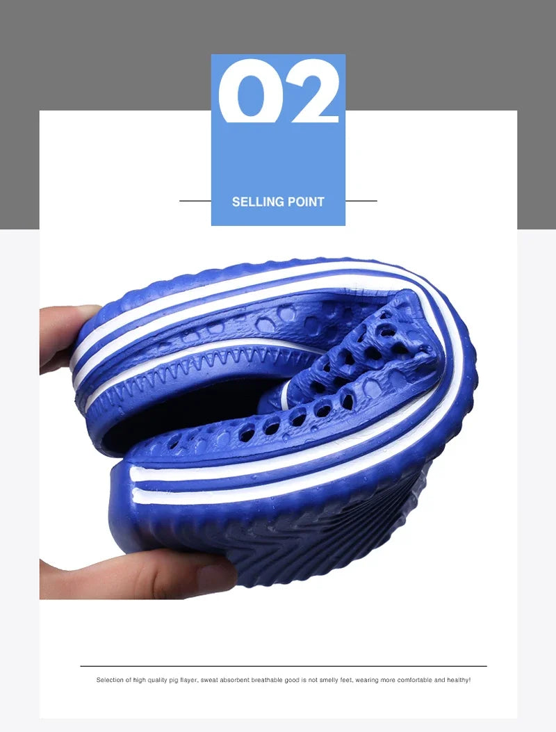 YRZL Mens Sandals Light EVA Summer Casual Shoes Hole Shoes Clogs Lovers Home Garden Outdoor Big Size 45 Male Beach Flat Slippers.