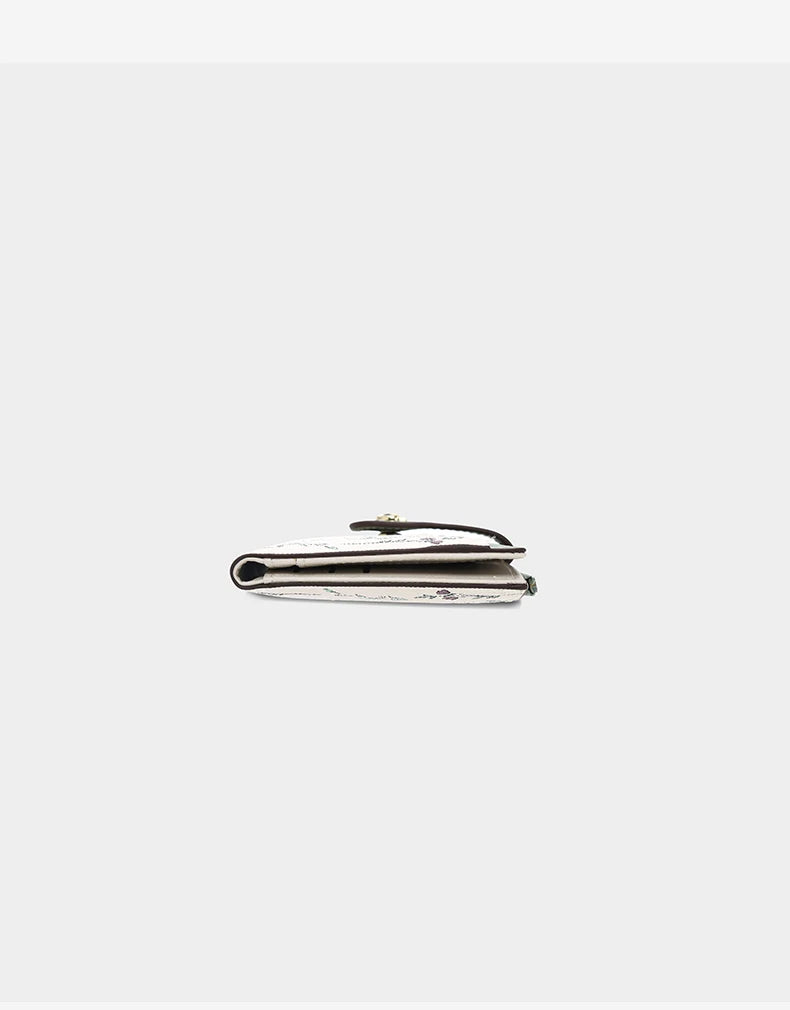 FOXER New Women's Long Wallet Fashion Multi-card Clutch Slot Card Holder Signature Versatile PU Floral Wallet Zipper Coin Purse