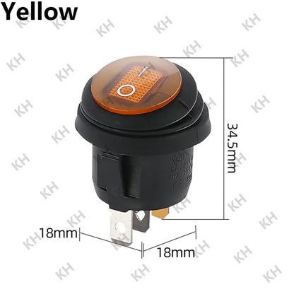 1 Stück Ein/Aus SPST runder wasserdichter LED-Wippschalter für Boote, 12 V, 220 V, Ein-/Aus-Schalter, Ein-/Ausschalten von тумpligр Lire