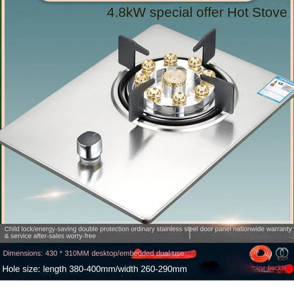 7kw Gas Cooktop Single Stove Household Liquefaction Gas Stove Single Coal Desktop Embedded Single Gas Stove 4.5 KW/5.2kw/