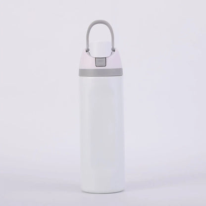 16/19/24/32OZ New 304 Stainless Steel Fitness Cup with Handle, Macaron Colored Insulated Bottle Large Capacity Straw Fruit Cup.
