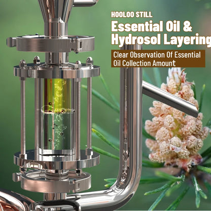 HOOLOO DW 25/50 Distiller Home Copper Still Hydrosol & Essential Oil Extractor Distillation Kit Multifunctional Distiller.