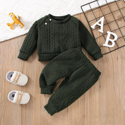 7 farben Neugeborenen Baby Mädchen Jungen Kleidung Set Einfarbig Lange Ärmel Top + Hosen 2PCS Outfits Freizeit Sport herbst & Winter Kostüm.