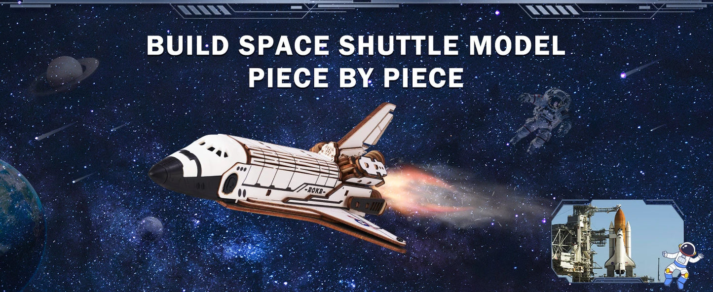 Robotime Rokr 3D Wooden Puzzle Space Shuttle Model Kits For Adults To Build STEM Toy Gift LKA02.